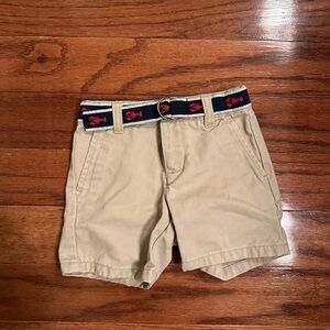 Janie and Jack Khaki Shorts with Lobster Belt
